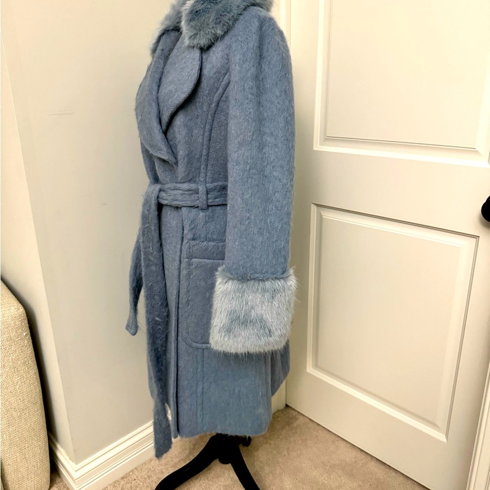 Kate Spade Tie Waist Coat - Raindrop - Picture 2 of 6
